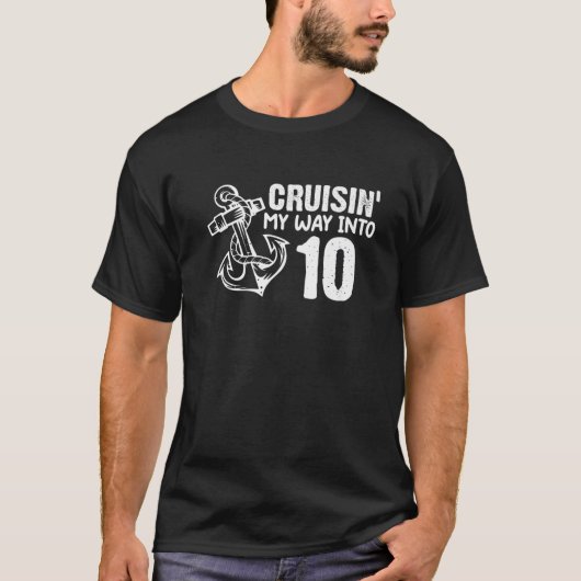 10 10番目の誕生日いかりに私のおもしろい道をCruisin Tシャツ (正面)