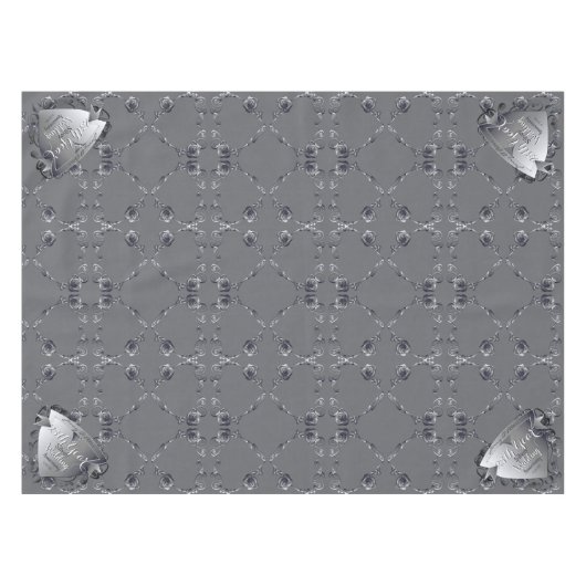 10、11、20、25、70ハートバラ結婚の記念日    テーブルクロス (正面(横))