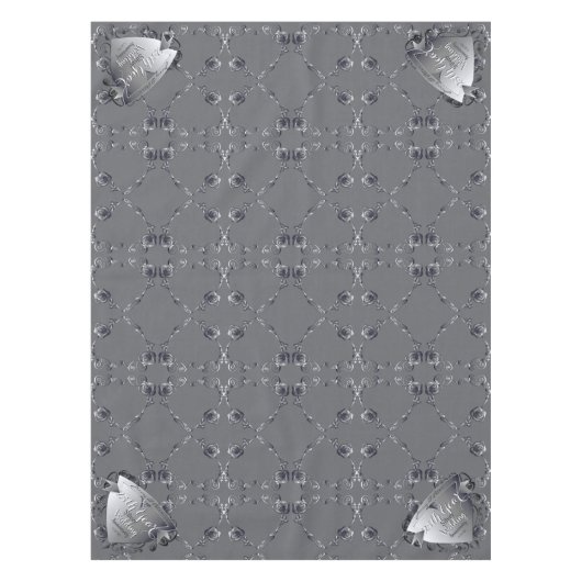 10、11、20、25、70ハートバラ結婚の記念日    テーブルクロス (正面)