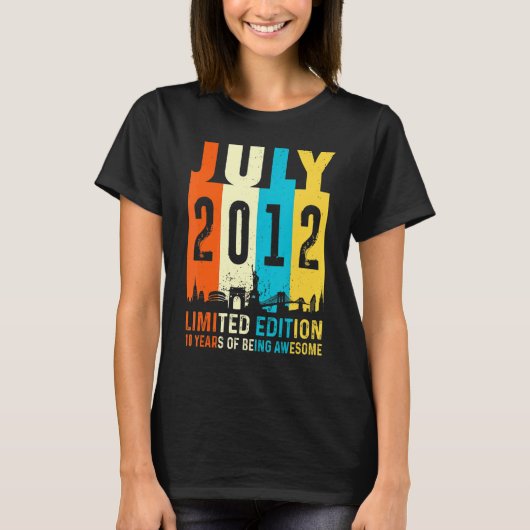 10 2012年7月10誕生日 Tシャツ (正面)