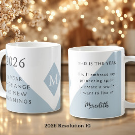 10. 2026年変革の年に向けての新年の決意 コーヒーマグカップ