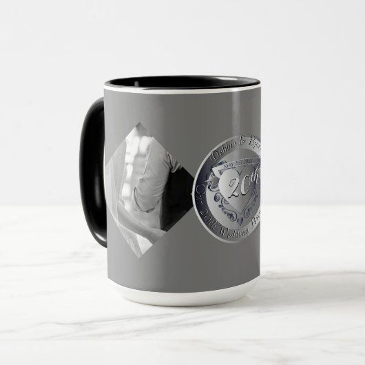 10、20、25、70周年記念写結婚真2枚 マグカップ (正面左)