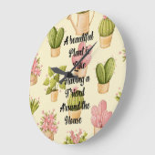 10.75インチ円形アクリル製壁時計(植物引用文付) ラージ壁時計 (傾斜)
