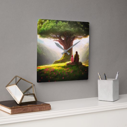 10.75インチ角型アクリル製壁時計 スクエア壁時計 (オフィス)