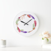 10.75" Boho Patterned Round Acrylic Wall Clock ラージ壁時計 (ホーム)