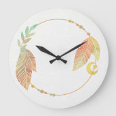 10.75" Boho Patterned Round Acrylic Wall Clock ラージ壁時計 (正面)