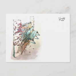 10 : A bench with ivy ポストカード