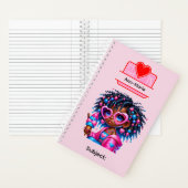 10 African American Girl Writing Supplies Students ノートブック (内側)