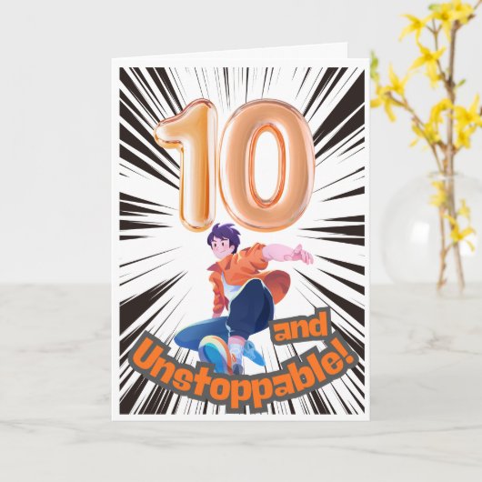 10 and Unstoppable Birthday Card  カード (黄色い花)