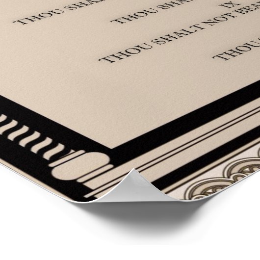 10 Commandments on ParchmentアールデコArch Scroll ポスター (角)