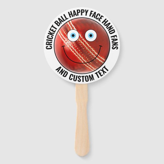 10 Custom Cricket Theme Party BLUE EYES Happy Face ハンドファン (正面)