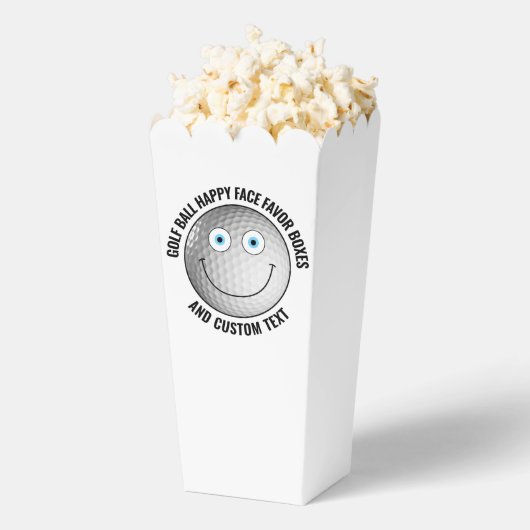 10 Custom Golf Party BLUE EYES Happy Face Popcorn フェイバーボックス (はじけた状態)
