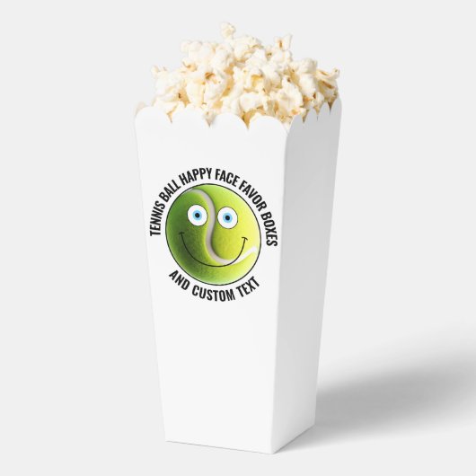 10 Custom Tennis Ball BLUE EYES Happy Face Popcorn フェイバーボックス (はじけた状態)