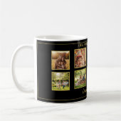 10 Family Photo Collage Elegant Black and Gold Mug コーヒーマグカップ (左)