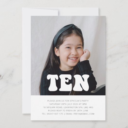 10 - Groovyフォト誕生日招待状 招待状 (正面)