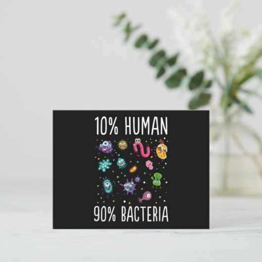 10 Human 90 Bacteria Microbiology Print Gift Tee ポストカード (スタンド正面)