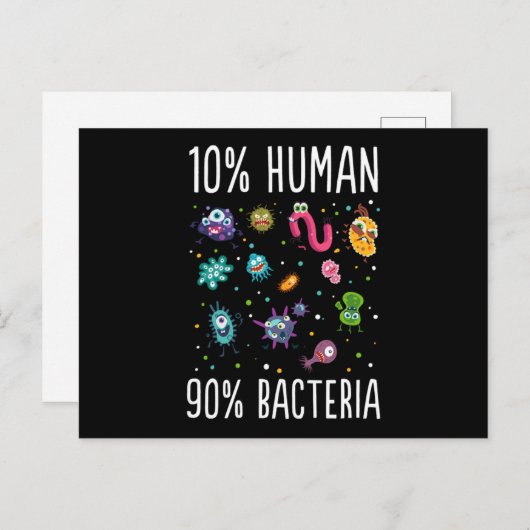 10 Human 90 Bacteria Microbiology Print Gift Tee ポストカード (正面/裏面)