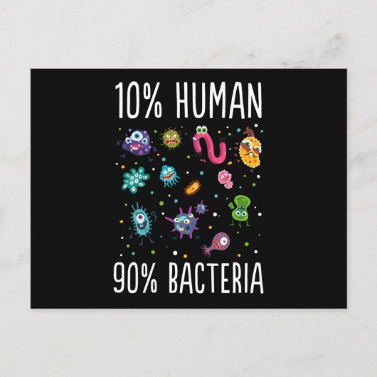 10 Human 90 Bacteria Microbiology Print Gift Tee ポストカード (正面)