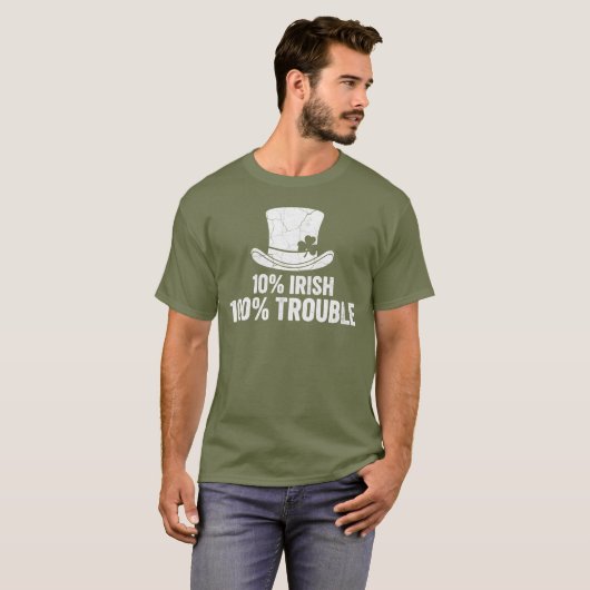 10% Irish 100% Trouble Tシャツ (正面フル)