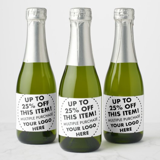 10 Mini Champagne Bottle Labels 25% OFF Bulk Buy スパークリングワインラベル (ボトル)