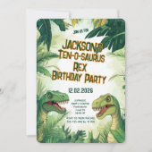 10-o-saurusレックスボーイディーノ誕生日パーティー 招待状 (正面)