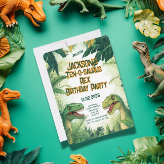 10-o-saurusレックスボーイディーノ誕生日パーティー 招待状