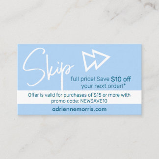 10 off Promo Business Card エンクロージャーカード