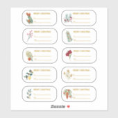 10 pcフローラと金ゴールドクリスマスギフトラベルシール シール (シート)