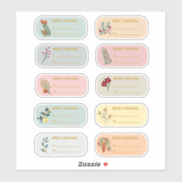 10 pcフローラと金ゴールドクリスマスギフトラベルシール シール