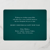 10 Photo Collageティール(緑がかった色)なんと1年!トレンディースクリプト 箔シーズンカード (裏面)