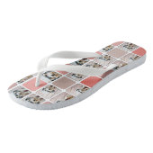 10 Photo Collage -カラフルグリッド桃コーラルピンク ビーチサンダル (アングル)