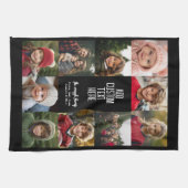 10 Photo Collage 縁ど – 中央の白い文字 キッチンタオル (横)