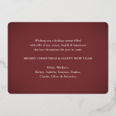 10 Photo Collage Burgundyなんと1年！スクリプト 箔シーズンカード (裏面)