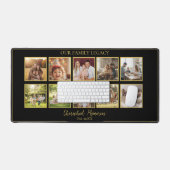 10 Photo Collage Family Name Minimalist Desk Mat デスクマット (キーボード&マウス)