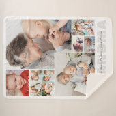 10-Photo Collage Grandma Gift シェルパブランケット (正面(横))