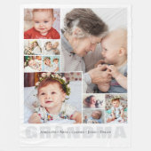 10-Photo Collage Grandma Gift フリースブランケット (正面)