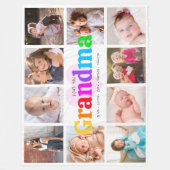 10 Photo Collage Love You カラフル Granda モダン フリースブランケット (正面)
