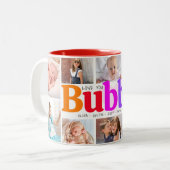 10 Photo Collage Love You Bubbie-数々のColorge はっきりした ツートーンマグカップ (正面左)