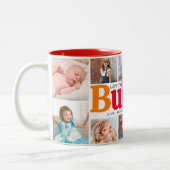 10 Photo Collage Love You Bubbie-数々のColorge はっきりした ツートーンマグカップ (左)