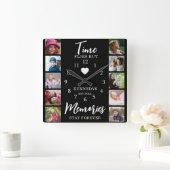 10 Photo Collage Time Flies Memories Stay Quote  スクエア壁時計 (ホーム)