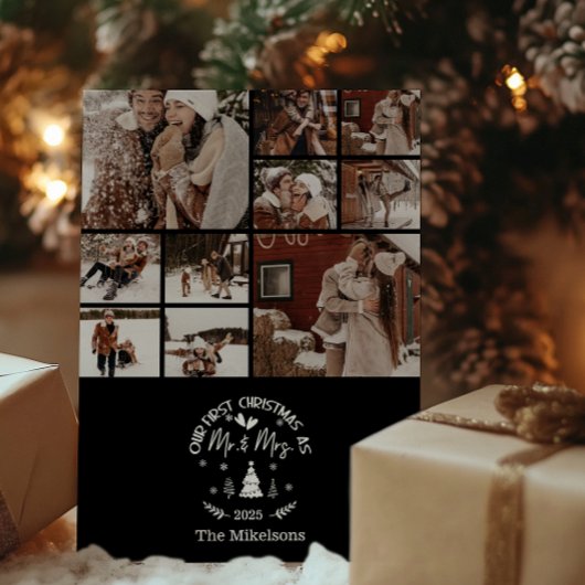 10 Photo First Christmas as Mr. & Mrs シーズンカード
