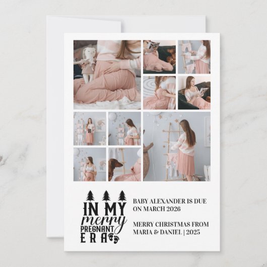 10 Photo In My Merry Pregnant Era Christmas シーズンカード (正面)