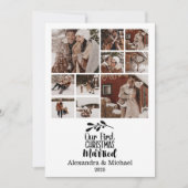 10 Photo Minimialist Our First Christmas Married シーズンカード (正面)