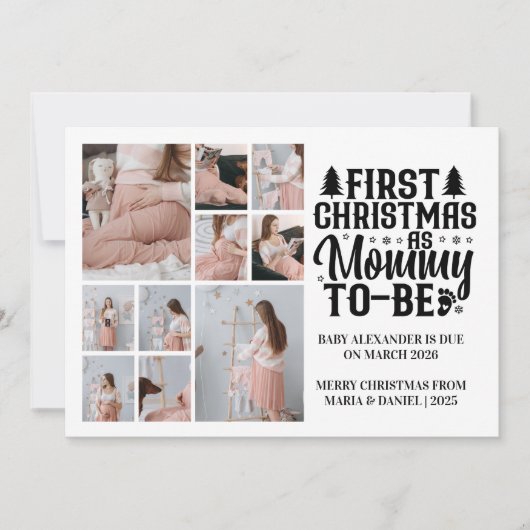 10 Photo Mommy to be Christmas Pregnancy  シーズンカード (正面)