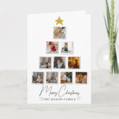 10 Photo Tree Shape Christmas Card カード (正面)