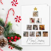 10 Photo Tree Shape Christmas Card カード