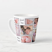 10 Photos Collageの引用文インスパイアタイポグラフィ カフェラテマグ (左アングル)