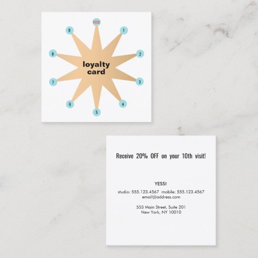 10 Punch Starお客様ロイヤリティカード ロイヤリティカード (正面/裏面)