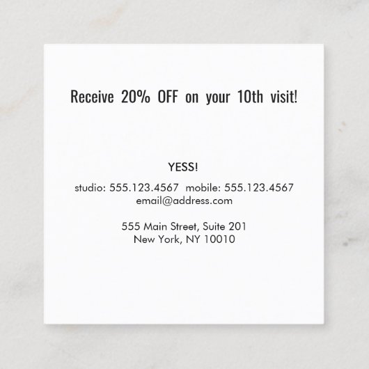 10 Punch Starお客様ロイヤリティカード ロイヤリティカード (裏面)