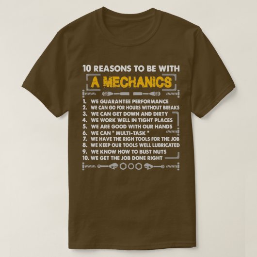 10 reason to be a Mechanic  Tシャツ (デザイン正面)